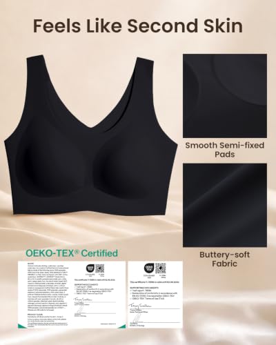 Image of Ubras Seamless Bras for Women Light Support Wireless Bralette Comfortable Soft Smooth Pull On T-Shirt Bras