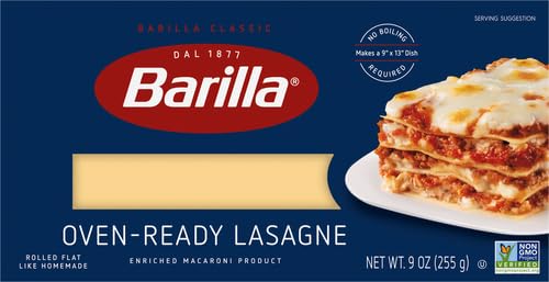 Image of Barilla Oven-Ready Lasagne, 9 oz. Box - Pasta Made with Durum Wheat Semolina - Kosher Certified Pasta (Pack of 4)