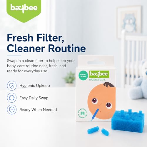 Image of Baybee Premium Nasal Aspirator Hygiene Filters | Replacement for Baby Nasal Aspirator Filters | BPA, Phthalate & Latex-Free with Nose Cleaning Tweezer (Nasal Aspirstor Filter)