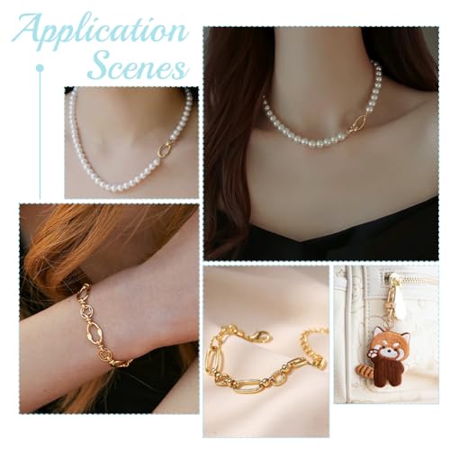 PH PandaHall 18k Gold Plated Spring Gate Clasps 6pcs Pendant Bail Clasps Jewellery Connectors Golden Links Necklace Clips Closure for Bracelet Pendants Jewellery Making DIY Crafts 0.8x0.35 Inch by PH PandaHall - Used condition - Image 5
