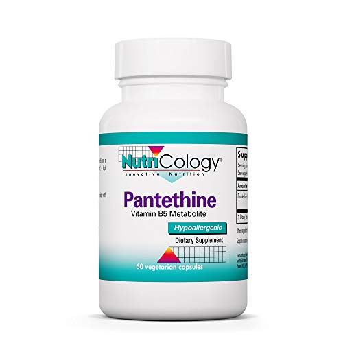 Nutricology Pantethine Supplement - Vitamin B5, Pantothenic Acid, Metabolism Support, Liver Support, Cardiovascular Supplement, Coenzyme A, 660mg Vegetarian Capsules - 60 Count Nutricology Pantethine Supplement - Vitamin B5, Pantothenic Acid, Metabolism Support, Liver Support, Cardiovascular Supplement, Coenzyme A, 660mg Vegetarian Capsules - 60 Count