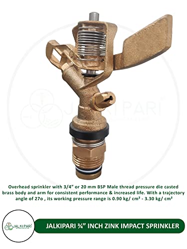 Image of Dvi Automatic Rotating Sprinkler NOZAL 3 /4INCH Zink Metal, Brass NUT Tube Combo Pack of 5PC Used for Irrigation in Agriculture