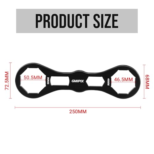 Image of 46mm 50mm Fork Cap Wrench for Octagonal Motorcycle Fork Tube Cap Bolts Install and Removal Tool (Black)