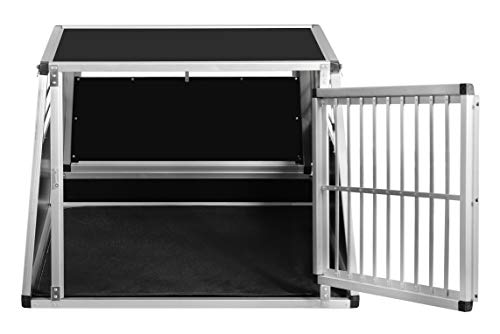 ALPUNA Transportbox N2 – Aluminium Hundebox 92×97×68,5 cm mit Notausstieg, sichere Auto Hundebox für den Kofferraum