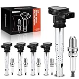 A-Premium Set of 5 Ignition Coil Pack and Iridium Spark Plugs Compatible with Audi A3 2004-2013, A...