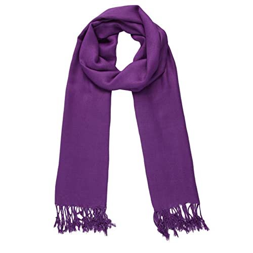 Cachecol Echarpe Lenço Pashmina Manta Xale Lisa Grosso Longo Franja Moda Outono Inverno Festa (Roxo)