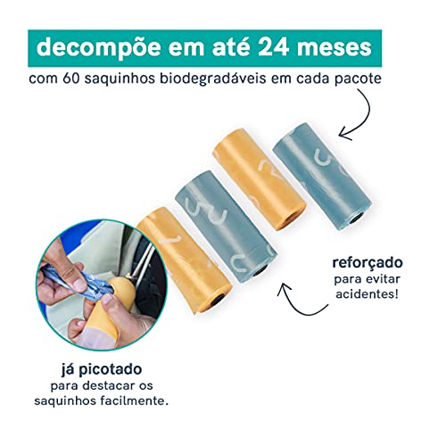Kit Saquinho Higiênico Cata Caca Biodegradável - Oikos Animal