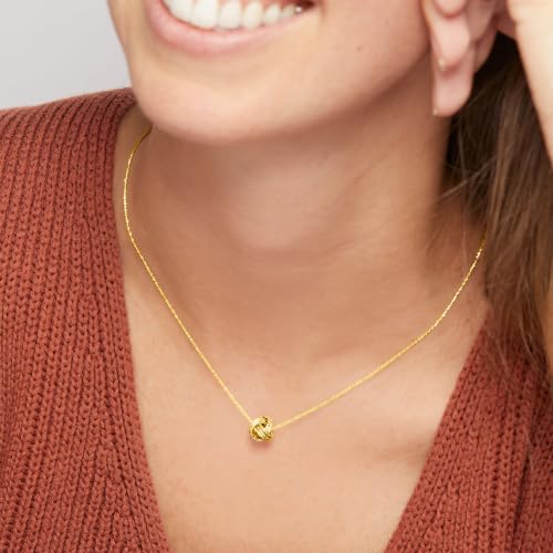 Image of Ross-Simons Italian 14kt Yellow Gold Textured Love Knot Necklace