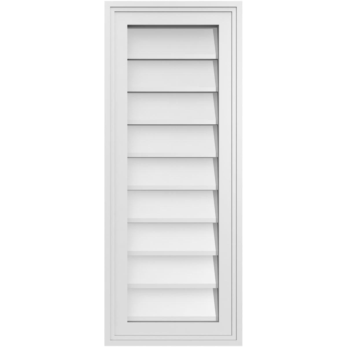 Photo 1 of **DAMAGE SEEN IN PHOTO**12"W x 30"H Rectangle Surface Mount PVC Gable Vent: Non-Functional, w/ 1-1/2" x 2" Brickmould Frame