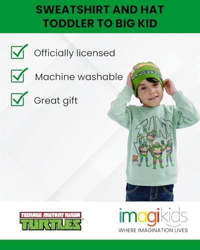 Teenage Mutant Ninja Turtles Fleece Sweatshirt and Hat Toddler to Big Kid Sizes (2T - 14-16)2