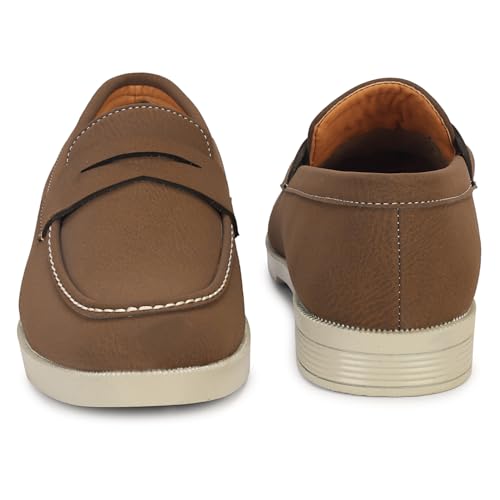 Image of Kraasa Men Premium Driftor 2.0 Block Heel Loafers for Mens, Causals| Lighweight Slip-On's | Soft Cushioned Insole | Super Flexible, Comfortable for Men
