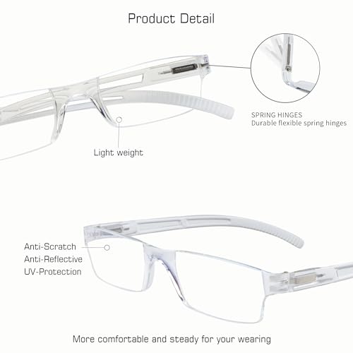 Image of VisionGlobal 8 Pairs Reading Glasses, Blue Light Blocking Glasses, Computer Reading Glasses for Women and Men, Fashion Square Eyewear Frame (4brown+4clear,+3.25 Magnification)