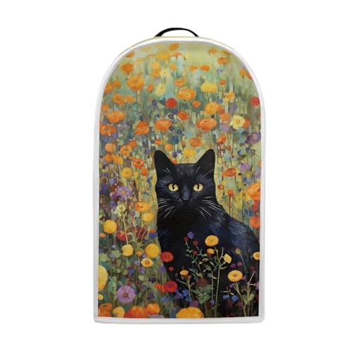 Image of Talayituse Cat Flower Print Blender Cover Kitchen Appliance Covers Stand Mixer or Coffee Juice Machine Blender Dust Cover and Fingerprint Protection