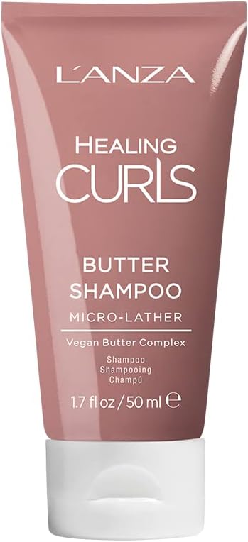 L’ANZA Healing Curls Butter Shampoo – Krullen Voor Een Romige en Kleurveilige Reiniging en Frisse Krullen – Parabeen- en Sulfaatvrij (50ml)