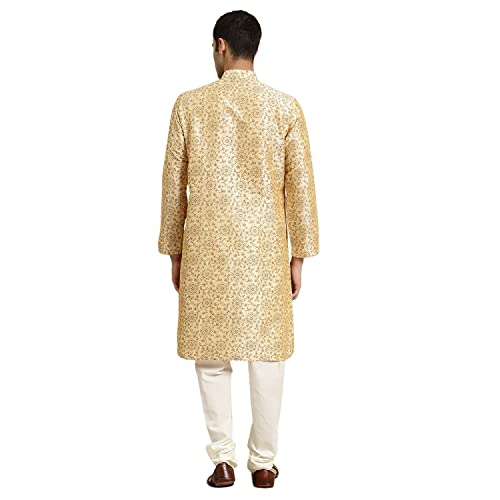 Image of SOJANYA Men's Silk Blend Printed Since 1958 Kurta Churidar Pyjama Set