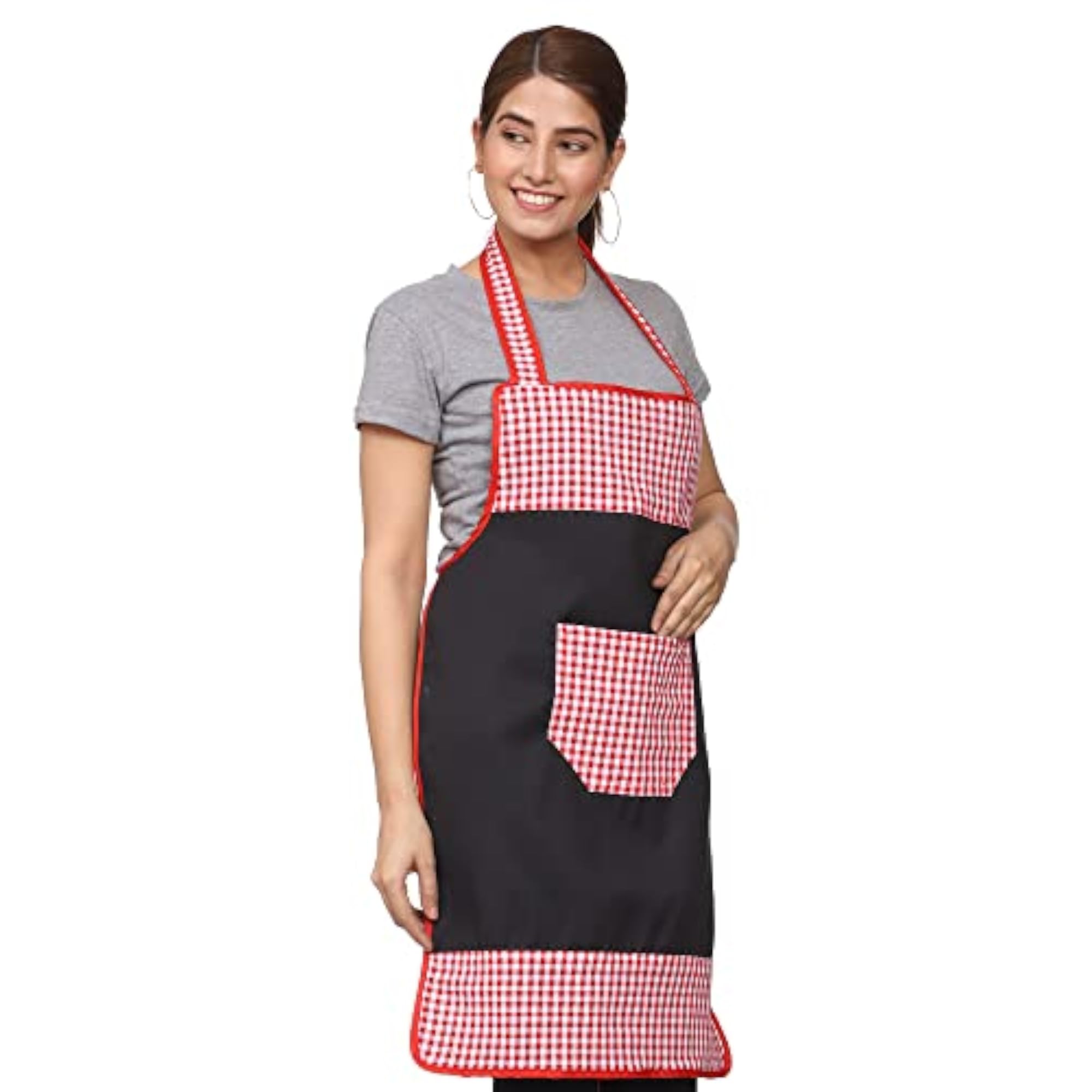 Pack of 2 Designer Waterproof Kitchen Aprons with Front Pocket