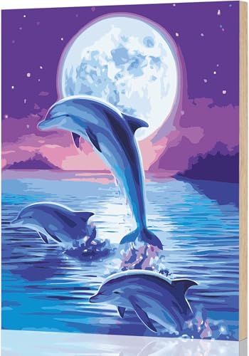 UNIVERTEN Kit de peinture à l'huile sur toile peinte à la main pour adultes, enfants, débutants, pour décoration de la maison ou d'anniversaire, cadeau de Noël,...