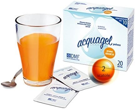 Acquagel Arancia - Polvere Per La Preparazione Di Acqua Gelificata - 2 Confezioni Da 20 Buste Da 5 g, Totale: 200 g