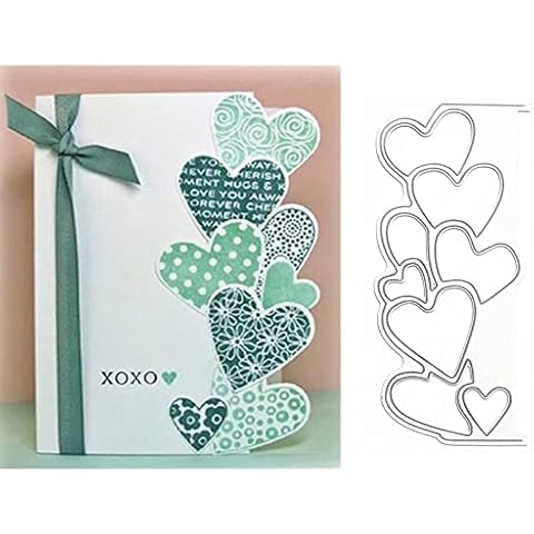 Heart Border Metal Die Cuts,Hollow Hearts Frame Wedding Cutting Dies Cut Stencils for DIY Scrapbooking Photo Decorative Embossing Paper Dies for Scrapbooking Card Making Cover