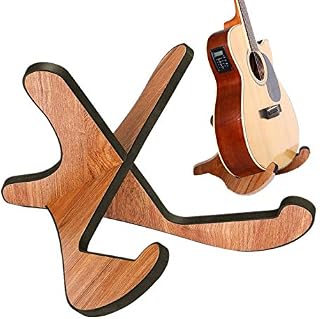 Guitar Stand Wood Thickened Universal,Eidoct Wooden X-Frame Sturdy Instrument Stand with Soft Leather Edges for Acoustic Classical Bass Guitars