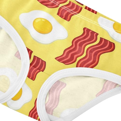 Artistic Girls Underwear Toddlers 2t Cotton Little Girl Panties Illustrated Bacon Eggs Yellow Briefs Undies Kids4