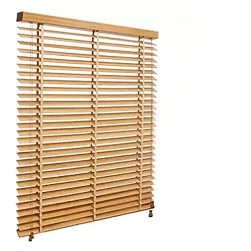 Jolan Persianas Horizontales 50mm Lamas,Persiana Veneciana Madera Ventanas,Persianas Opacas/Aislamiento Térmico,Persianas Venecianas De Madera Maciza,Fácil De Instalar Cortinas,W×H-140x175cm/55x69in