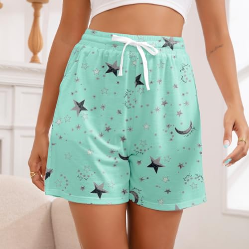 Image of American Trends 3 Pack Pajama Shorts Women Casual Elastic Waist Comfy Printed Sleep Lounge Shorts for Women PJ Bottoms