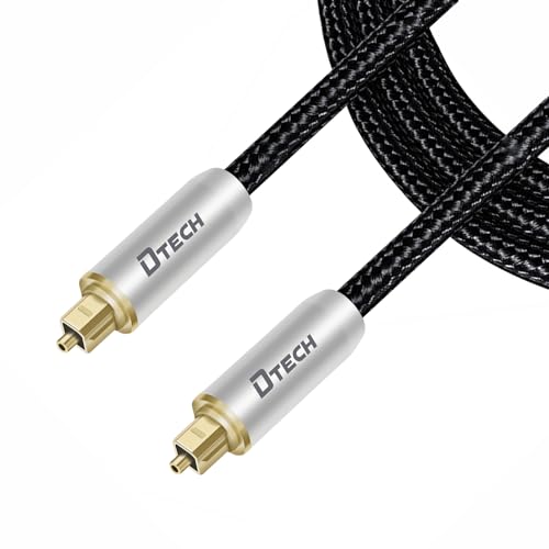 DTECH 3ft Digital Optical Audio Cable Toslink for TV Soundbar Receiver Home Theater SPDIF 5.1 7.1 Surround Sound System Stereo Speaker DVD CD Xbox/PS4, Copper Shell, Braided Jacket, 3 Feet, Black - image 1
