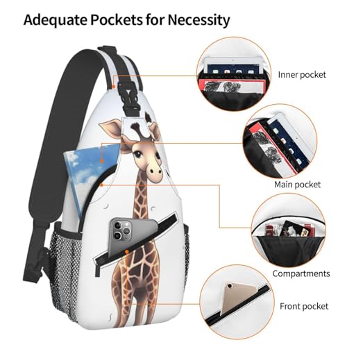 Cute giraffe bolso cruzado para hombre y mujer miniatura 4