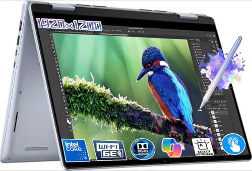 Image of Dell Inspiron 14 7740 Business Laptop, 2 in 1 14" FHD+ Touchscreen Copilot PC, Intel Core 5 (> i7-1355U), Backlit Keyboard, Fingerprint, 10Hr Battery Life, Win11, W/Pen Stylus (16 GB RAM-512GB SSD)