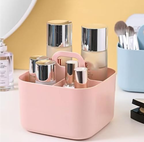 Image of Stackable Portable Handheld Organiser,Multi-Purpose Desktop Divider Organiser Basket For Crafts Or School Supplies Desk,Office,Stationery Pencil Holder,Dorm Room(Pink)