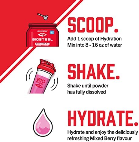BioSteel Electrolyte Hydration Mix, Mixed Berry, 100 Servings - 3
