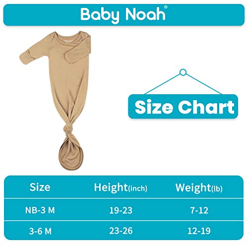 Image of Newborn Baby Knotted Gown, Super Soft Silky Infant Long Sleeve Sleeper for Baby Girl and Boy Sleeping Bag with Hat