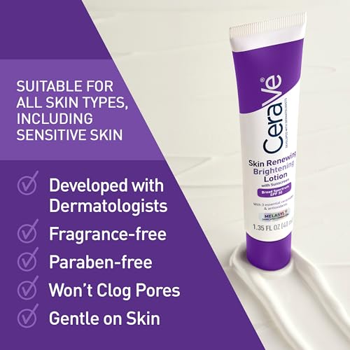 Image of CeraVe Skin Renewing Brightening Lotion SPF 30, Anti Aging Facial Moisturizer Hydrates, Brightens and Evens Skin Tone, Contains Ceramides + Niacinamide + Antioxidants, Fragrance-Free, 1.35 fl oz