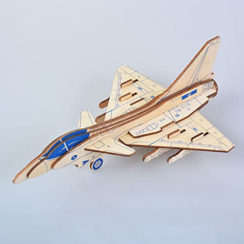 Hands Craft Airplane Diy 3D Wooden Puzzle Model Kit - Laser Cut Wooden Puzzle Craft Kit, Brain Teaser And Educational Stem Diy Building Model Toy，Fighter Jet #TOP1