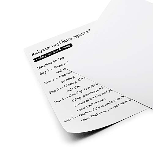 Siding Repair Kit For Vinyl Fence, Durable Self-Adhesive Pvc Tape To Cover Cracks, Holes, Or Blemishes On Vinyl Siding Fence | 6-Patch #TOP4