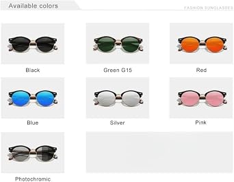 Walnut Sunglasses Men Women Polarized UV400 Lens Wood Round Frame Glasses Fashion Outdoor Vintage Retro Eyewear