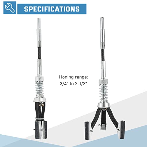 Atpeam AP-050901 Engine Cylinder Hone Tool Adjustable Deglazer Set For Grinding Holes From 3/4 Inch To 2-1/2 Inch Diameter With Extra 3-Piece 1-1/8 Inch Long Stones 220 Grit thumb #1
