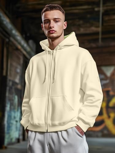 Image of Nobero Classic Zipper Hoodie for Men | Zip Up Hoodies for Men | Regular Fit | Full Zip Closure | Drawstring Hood | Zipped Hooded Sweatshirt | Cotton Rich Zipper Fleece Hoodie