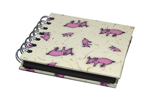 Pink Pig Carnet de croquis carré 105 x 105 mm Papier cartonné recyclé noir 35 feuilles Limited Edition Random
