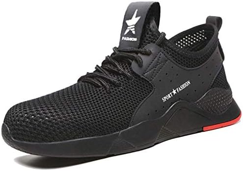 BAOLESEM Steel Toe Shoes Women Men, Indestructible Safety Work Shoes Puncture Proof Breathable Lightweight Industrial & Construction Shoes 677ablack 7.5 Women / 6 Men