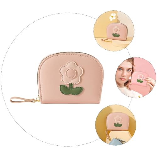 Small Leather Zipper Card Case for Women Compact Credit Card Holder Minimalist Wallet Leather for Easy Attachment for Cash3