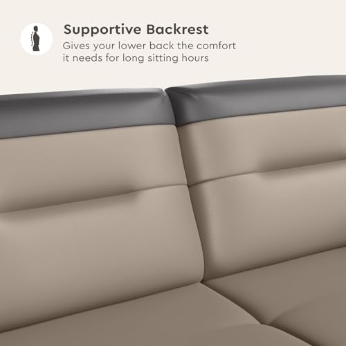 Image of Interio by Godrej Sofa Vespera 2 Seater Synthetic Leather Sofa for Living Room, 3-Years Warranty, Solid Wood, Peanut and Black