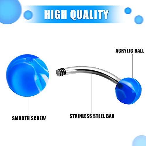 Junkin 200 Pieces Belly Button Rings Bulk Colorful Body Piercing Jewelry Navel Barbell Body Stainless Steel Belly Rings Piercing Jewelry for Women Girls3