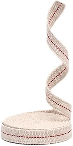 Miniatura 3 de Bless International Rollo de mecha plana de algodón 100% natural de 78 pulgadas de 6.5 pies (6.6 ft aproximadamente) con puntada roja auténtica para