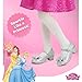 Disney Princess Pumps for Girls - Mary Jane Flat Pump Heels with Bow - Dress up Costume Flower School Party Slip on - Silver Glitter (Size 9 Toddler)