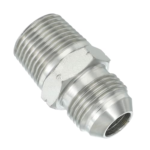 Image of PATIKIL Pipe Adapter Connector 7 /8 inch Male 74 Flare JIC x 5 /8 inch Male R Pipe Fitting Oil Feed Restrictor Fitting Hydraulic Connector for Oil Steam Water Pipelines System