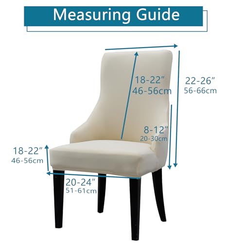Liykimt Stretch Wingback Side Chair Slipcover-Accent Chair Cover Slipcover With Arm,Washable Upholstered Arm Dining Chair With Nailed Trim Protector For Dining Living Room Set Of 2,Beige thumb #1