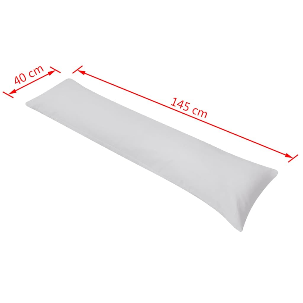 Almohada para dormir de lado 40 x 145 cm gris con funda de microfibra, almohada ergonómica para dormir, para dormir boca abajo, boca abajo y espalda, relleno de algodón PP suave para una