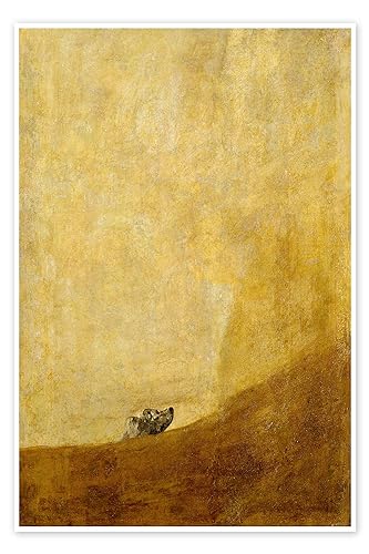 Perro semihundido Póster de Francisco José de Goya 60 x 90 cm Marrón Cuadros Decoración para la pared